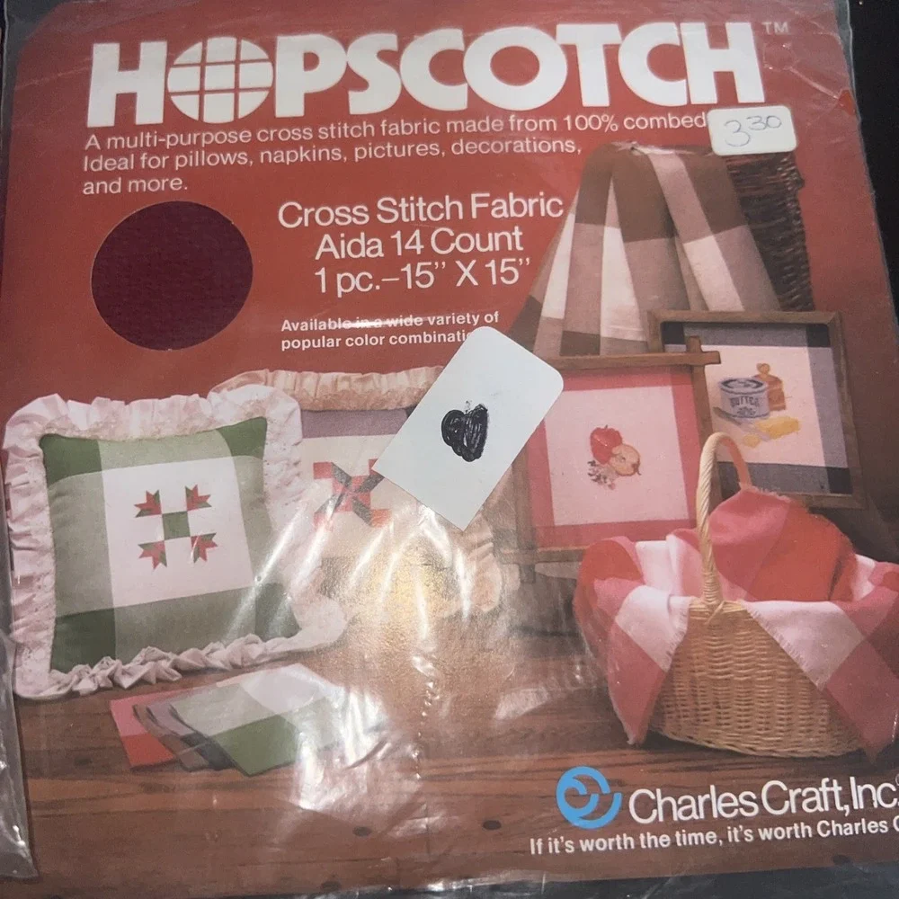 Charles‎ Craft HOPSCOTCH Aida 14 Cross Stitch Fabric Lot of 4 Multicolor NEW (D)